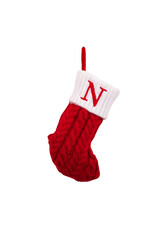 Kurt Adler Monogrammed Initial N Miniature Christmas Stocking 8.6”