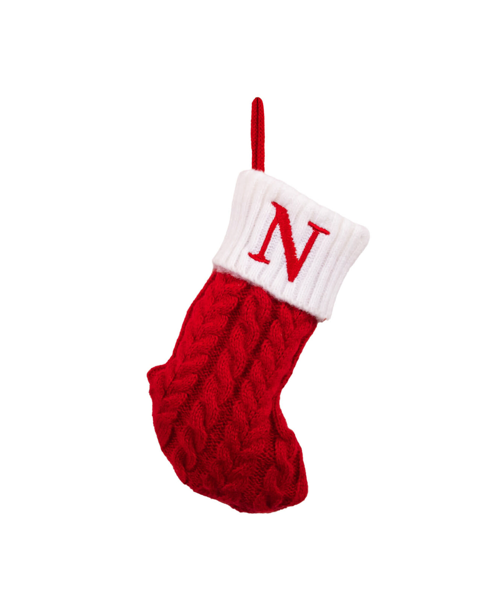 Kurt Adler Monogrammed Initial N Miniature Christmas Stocking 8.6”