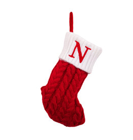 Kurt Adler Monogrammed Initial N Miniature Christmas Stocking 8.6”