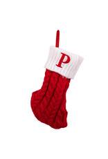 Kurt Adler Monogrammed Initial P Miniature Christmas Stocking 8.6”