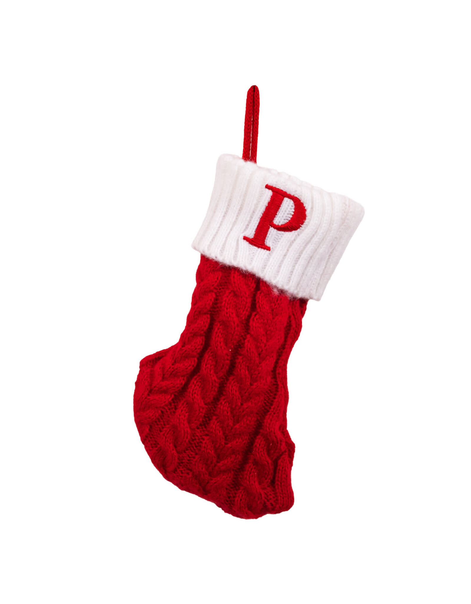 Kurt Adler Monogrammed Initial P Miniature Christmas Stocking 8.6”