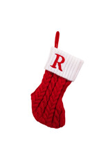 Kurt Adler Monogrammed Initial R Miniature Christmas Stocking 8.6”