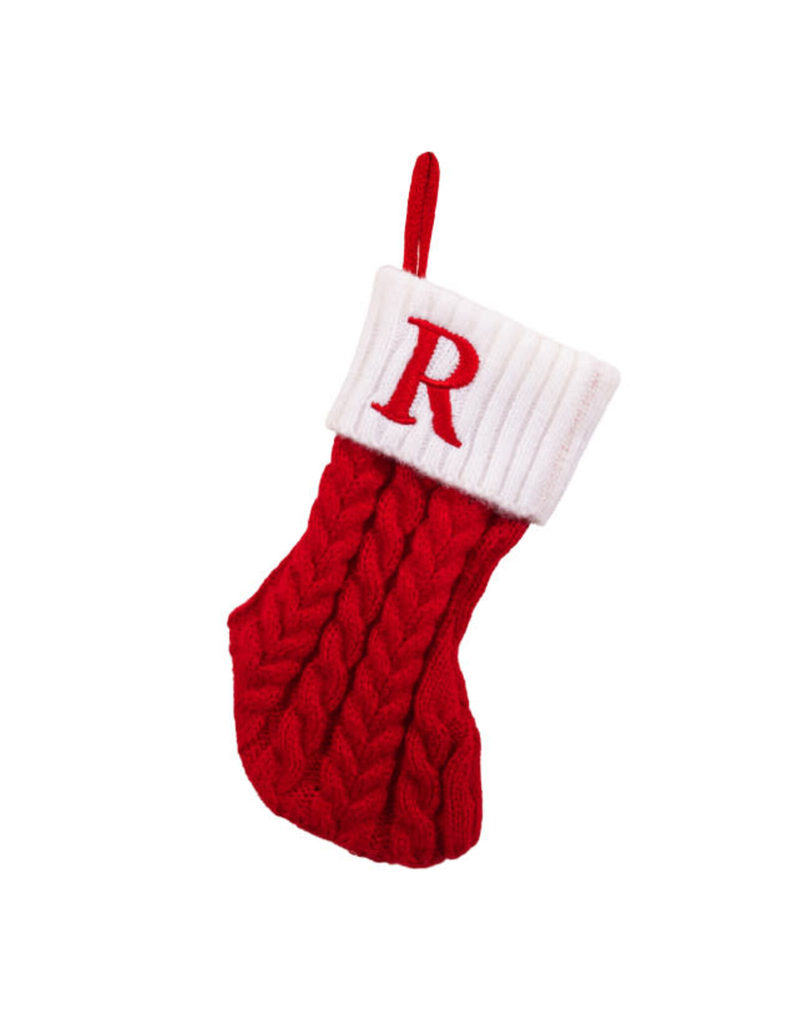 Kurt Adler Monogrammed Initial R Miniature Christmas Stocking 8.6”