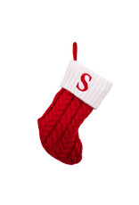 Kurt Adler Monogrammed Initial S Miniature Christmas Stocking 8.6”