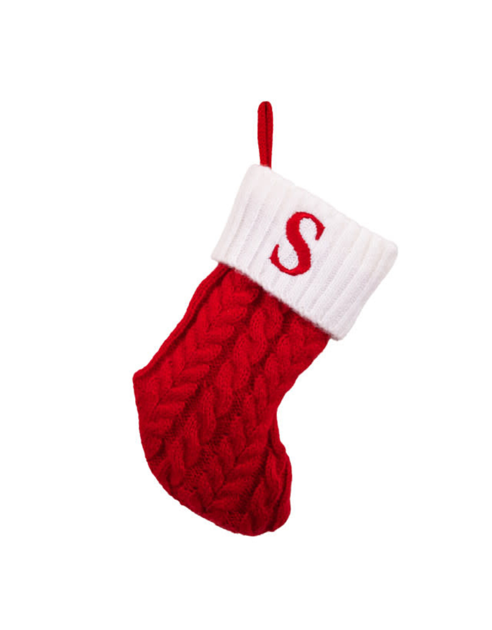 Kurt Adler Monogrammed Initial S Miniature Christmas Stocking 8.6”