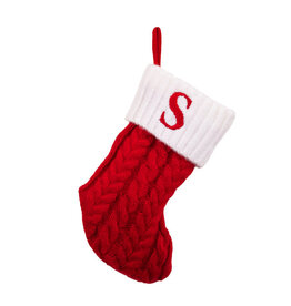 Kurt Adler Monogrammed Initial S Miniature Christmas Stocking 8.6”
