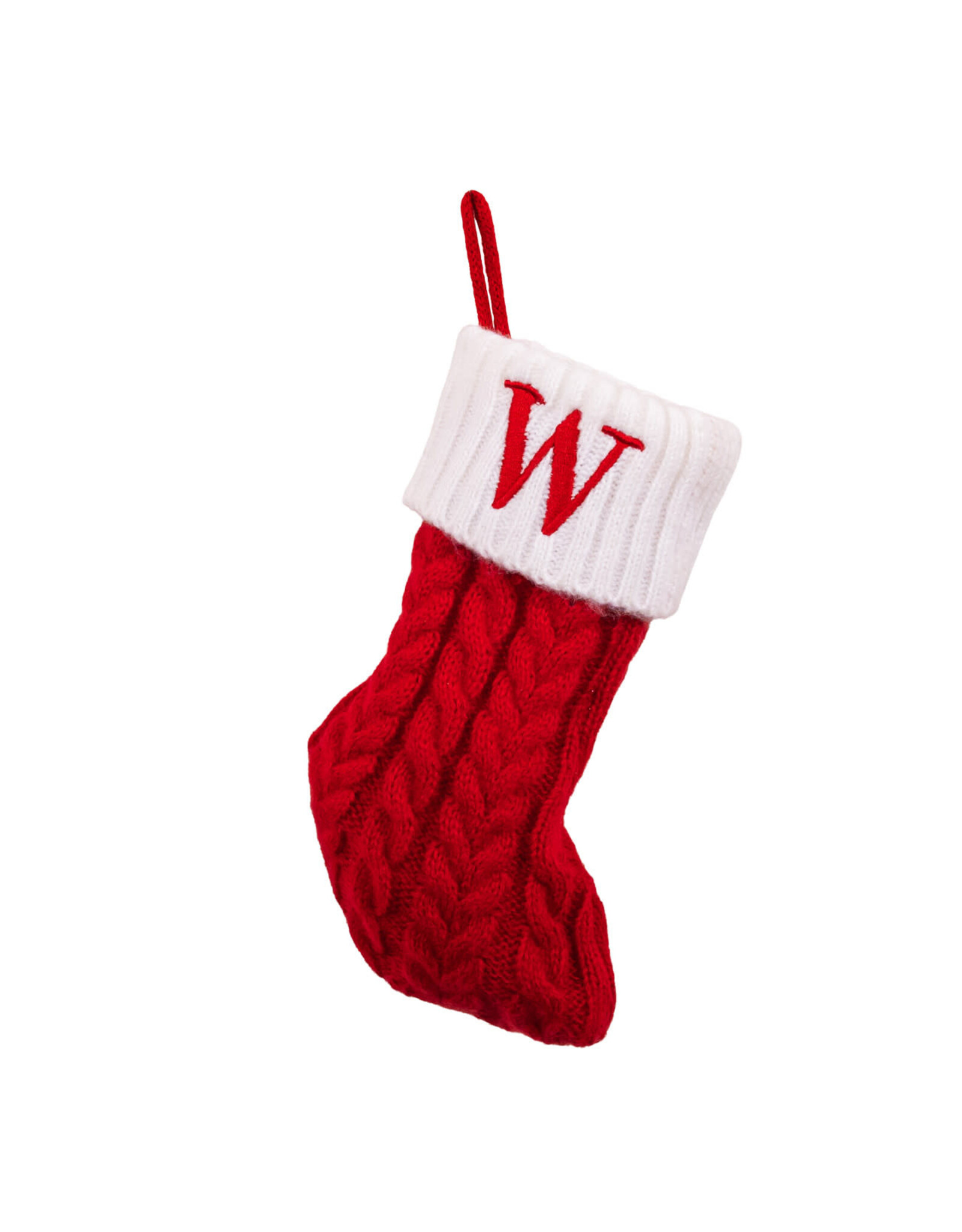 Kurt Adler Monogrammed Initial W Miniature Christmas Stocking 8.6”