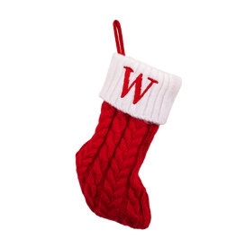 Kurt Adler Monogrammed Initial W Miniature Christmas Stocking 8.6”