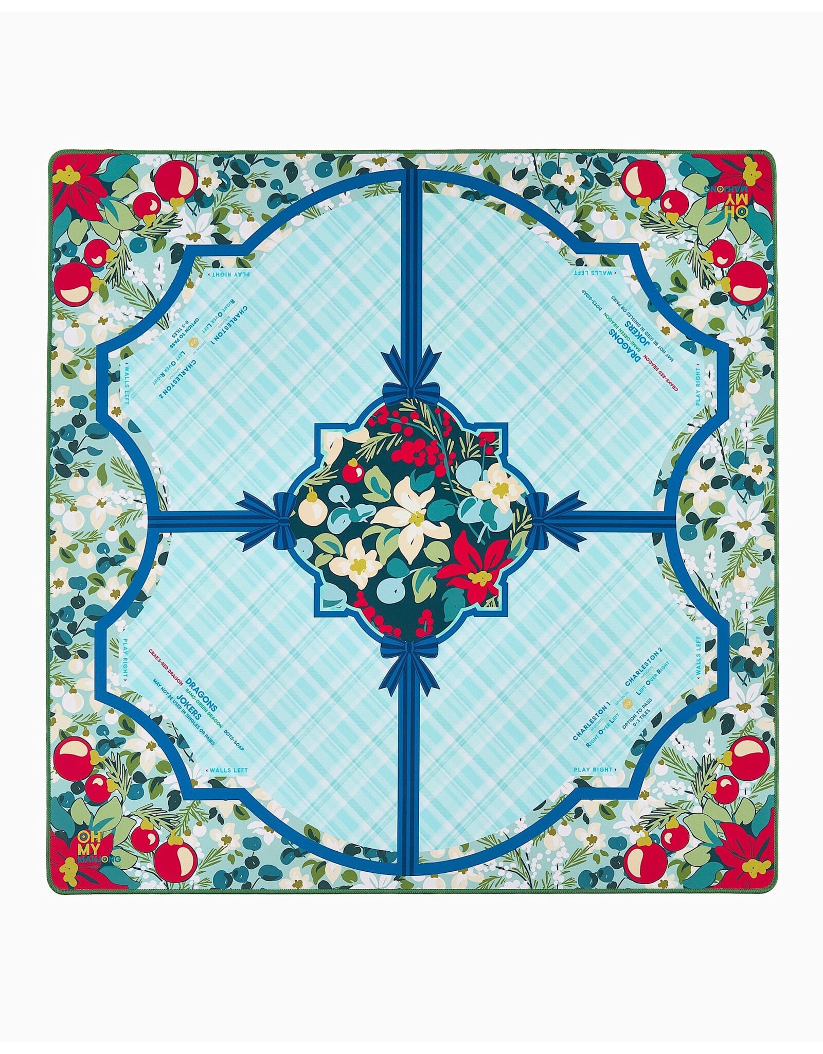 Oh My Mahjong Christmas Mahjong Mats Winterberry Holiday Mahjong Mat