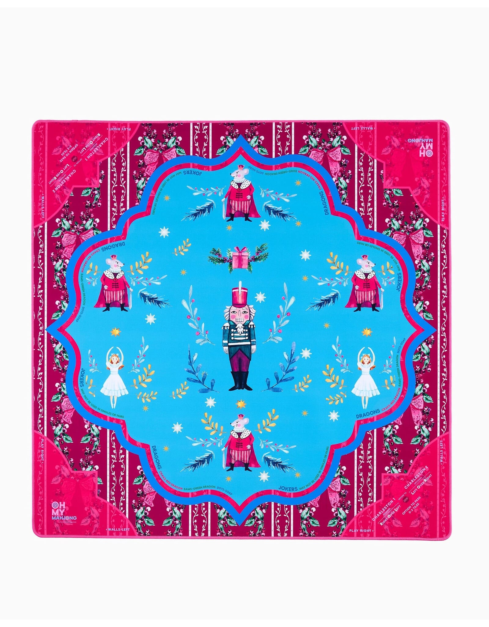Oh My Mahjong Christmas Mahjong Mats Clara Holiday Mahjong Game Mat