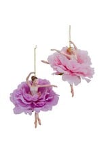 Kurt Adler Flower Skirt Tutu Ballerina Ornaments Set of 2 Assorted