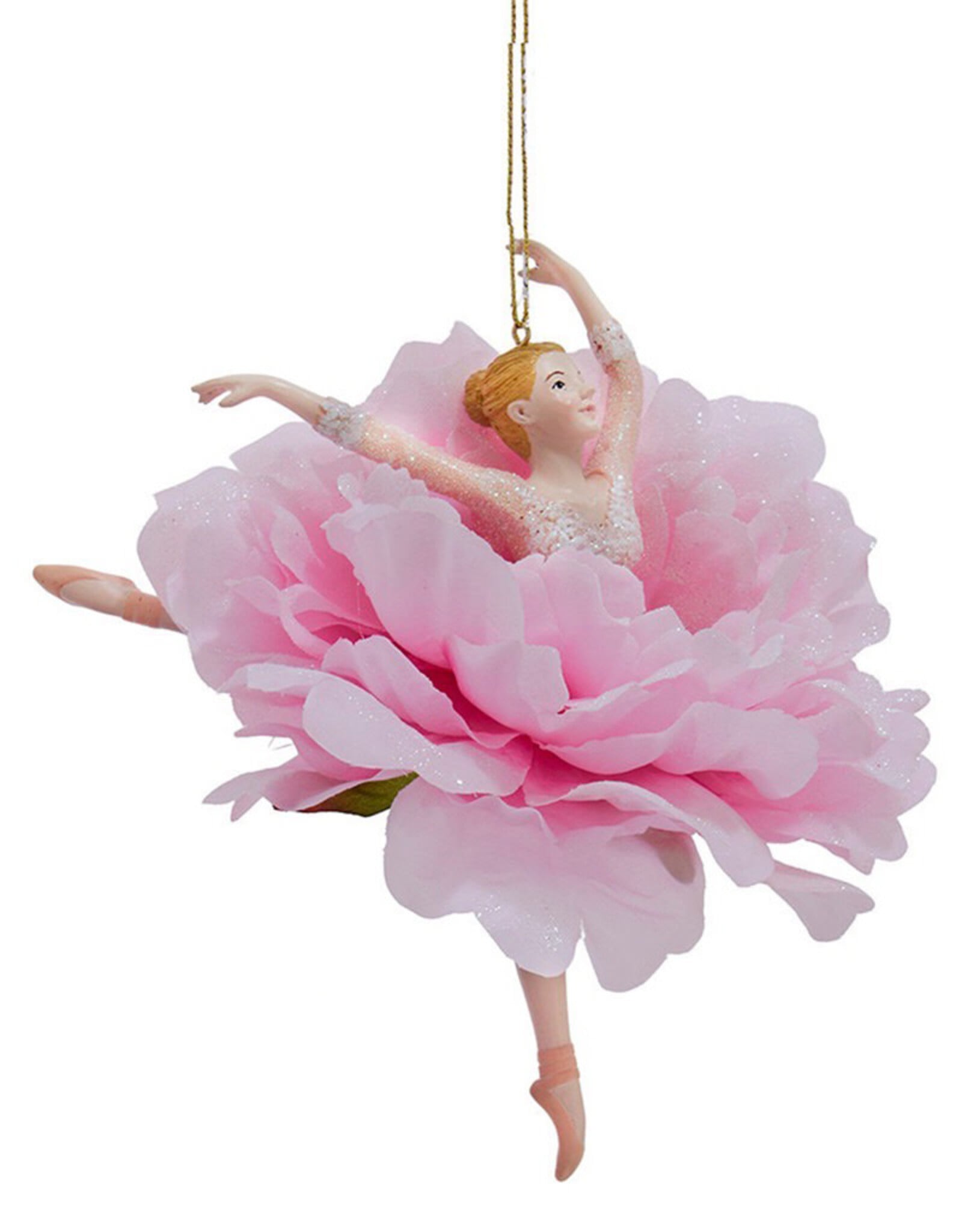 Kurt Adler Flower Skirt Tutu Ballerina Ornament Pink