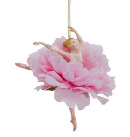 Kurt Adler Flower Skirt Tutu Ballerina Ornament Pink