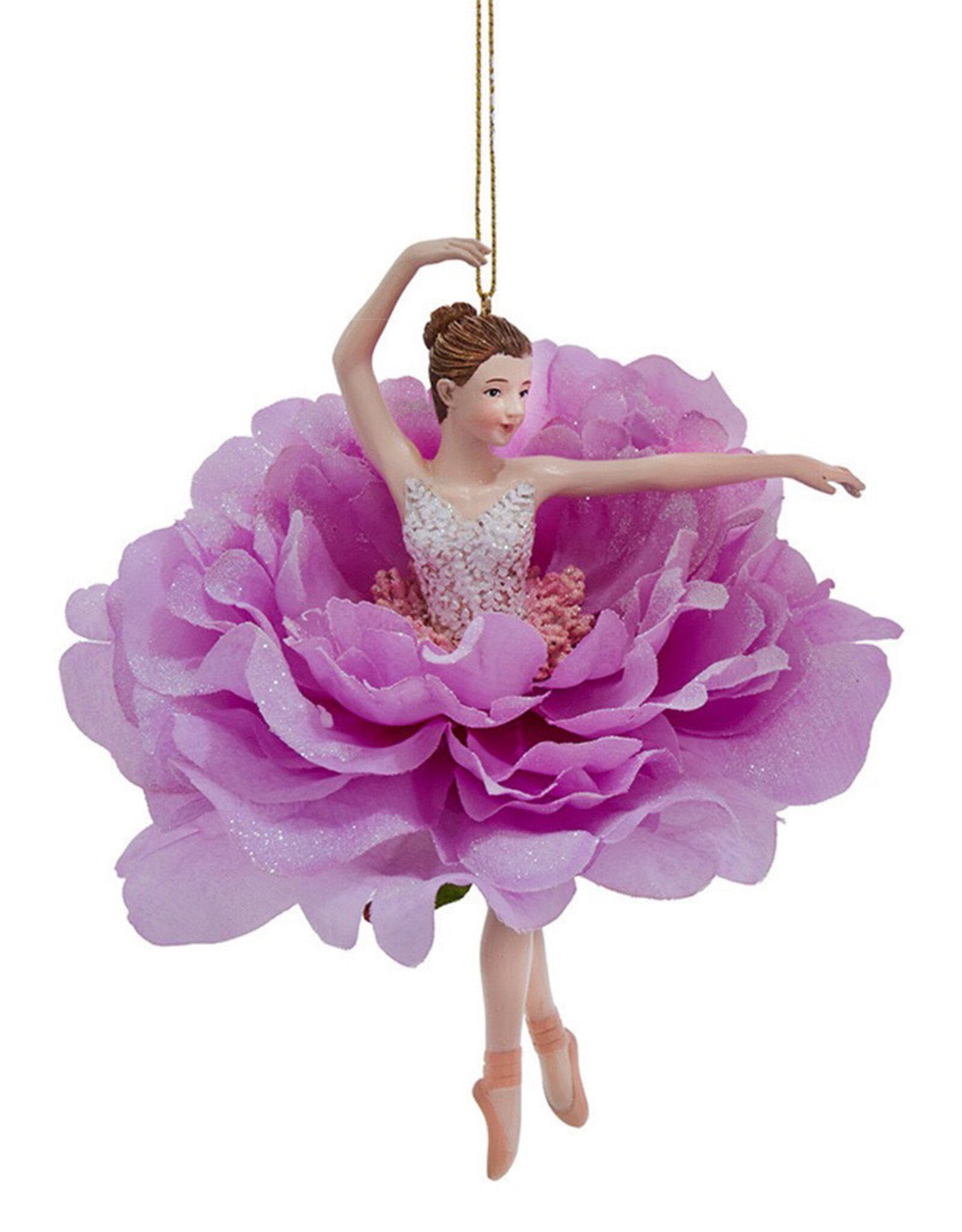 Kurt Adler Flower Skirt Tutu Ballerina Ornament Dark Pink