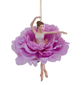 Kurt Adler Flower Skirt Tutu Ballerina Ornament Dark Pink