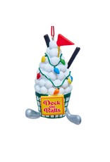 Kurt Adler Christmas Golf Ornament Deck the Balls Golf Balls Bucket