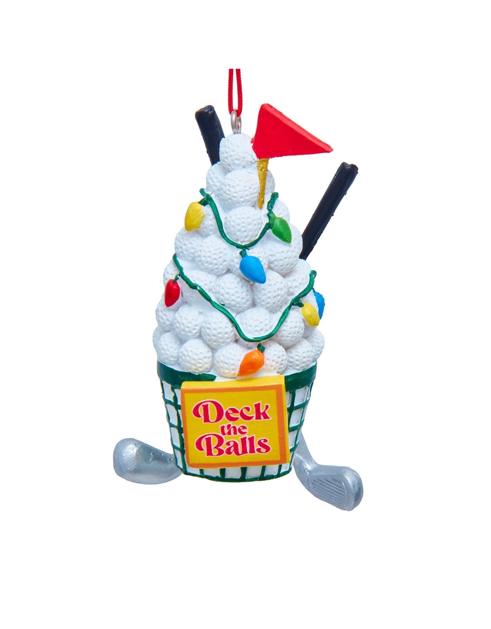 Kurt Adler Christmas Golf Ornament Deck the Balls Golf Balls Bucket