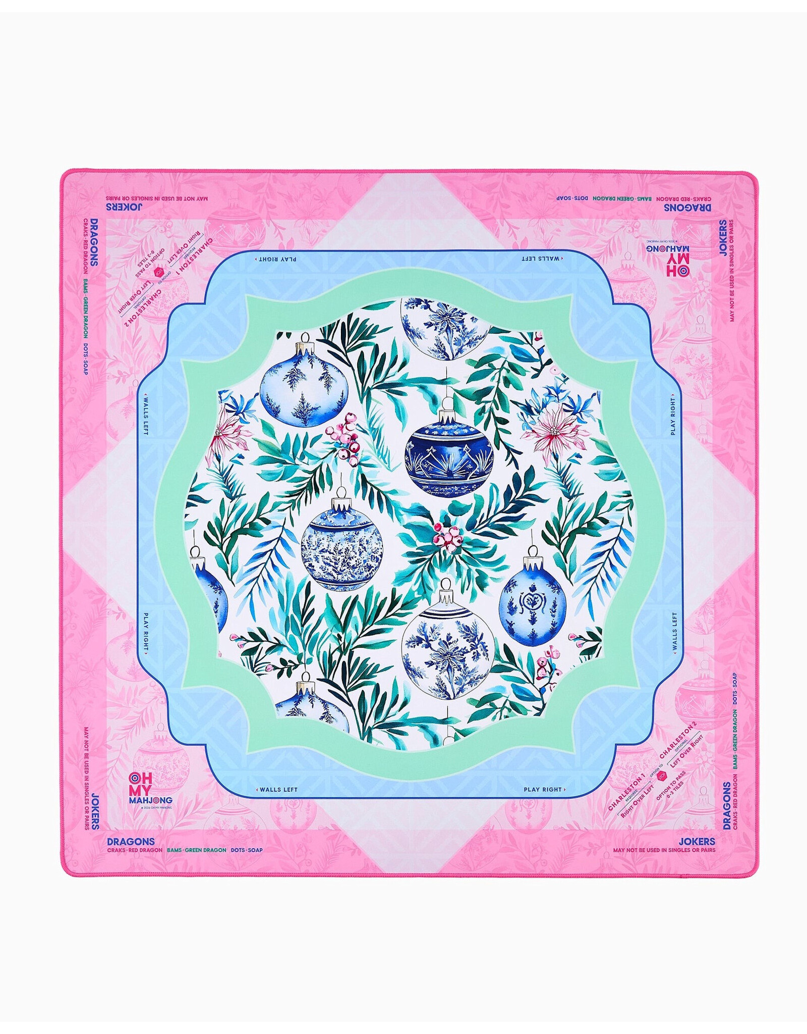 Oh My Mahjong Christmas Mahjong Mats Merriment Holiday Mahjong Game Mat