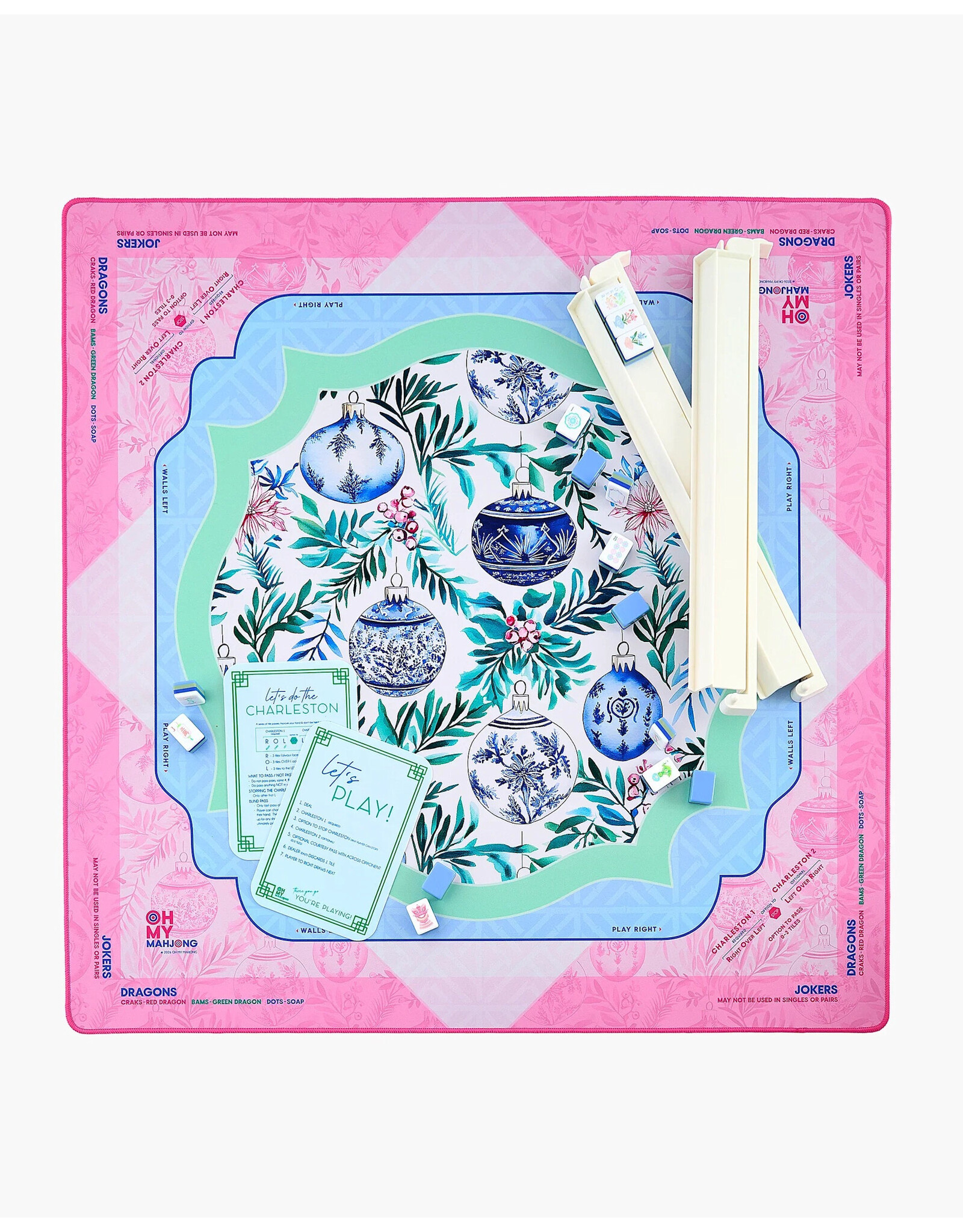 Oh My Mahjong Christmas Mahjong Mats Merriment Holiday Mahjong Game Mat