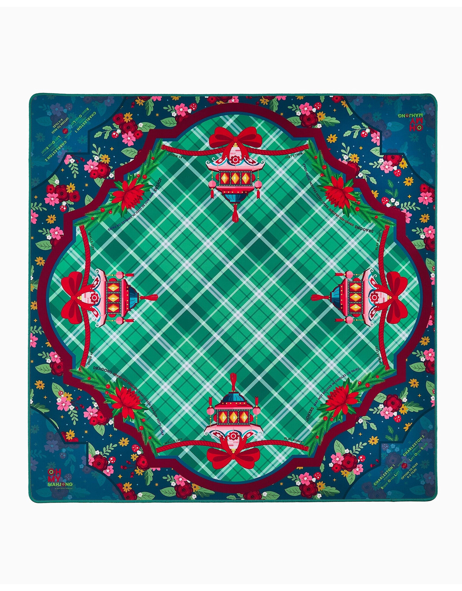 Oh My Mahjong Christmas Mahjong Mats Yuletide Holiday Mahjong Game Mat