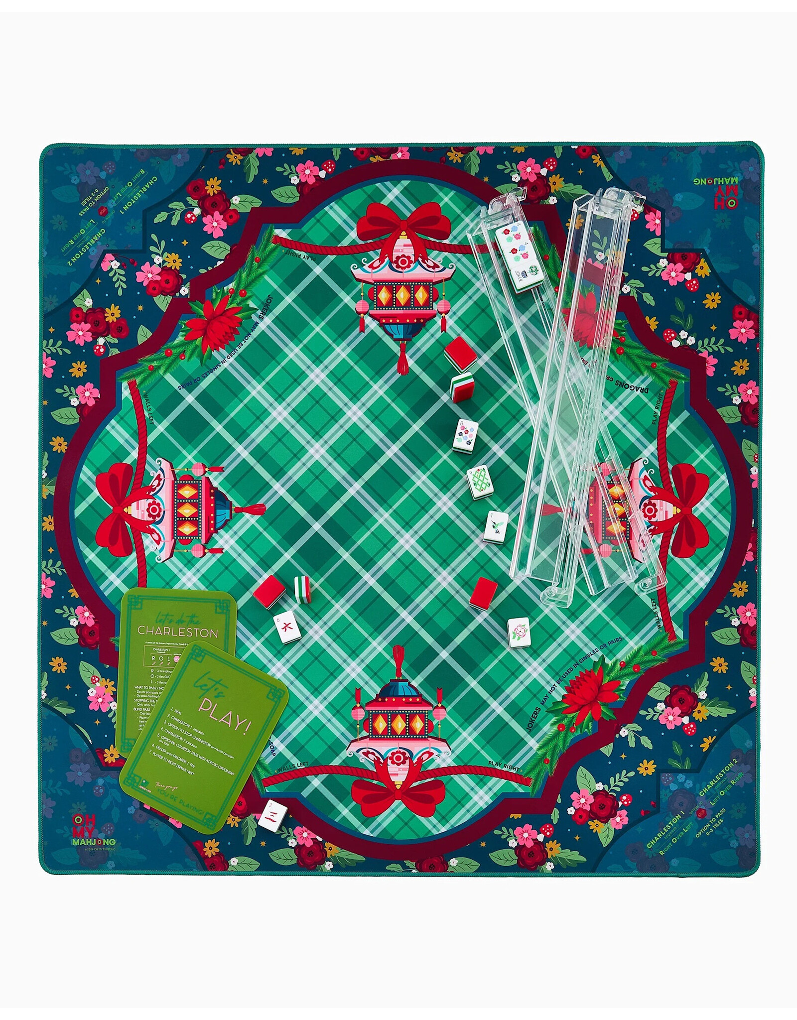 Oh My Mahjong Christmas Mahjong Mats Yuletide Holiday Mahjong Game Mat