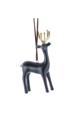 Kurt Adler Black And Gold Deer Ornament STANDING