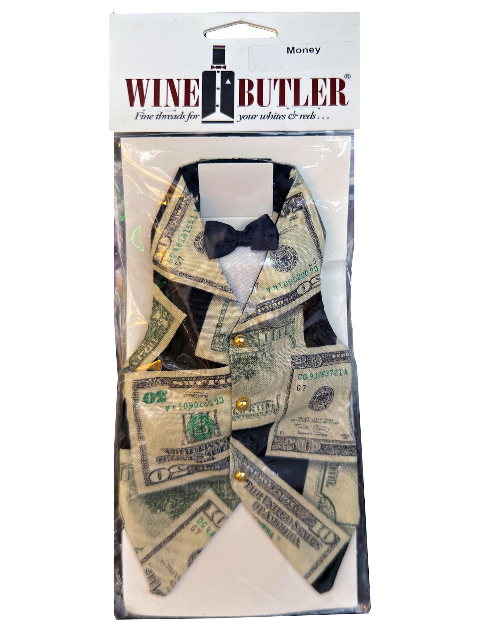 DIGS-N-GIFTS Wine Butler Money Vest Wine Bottle Cover