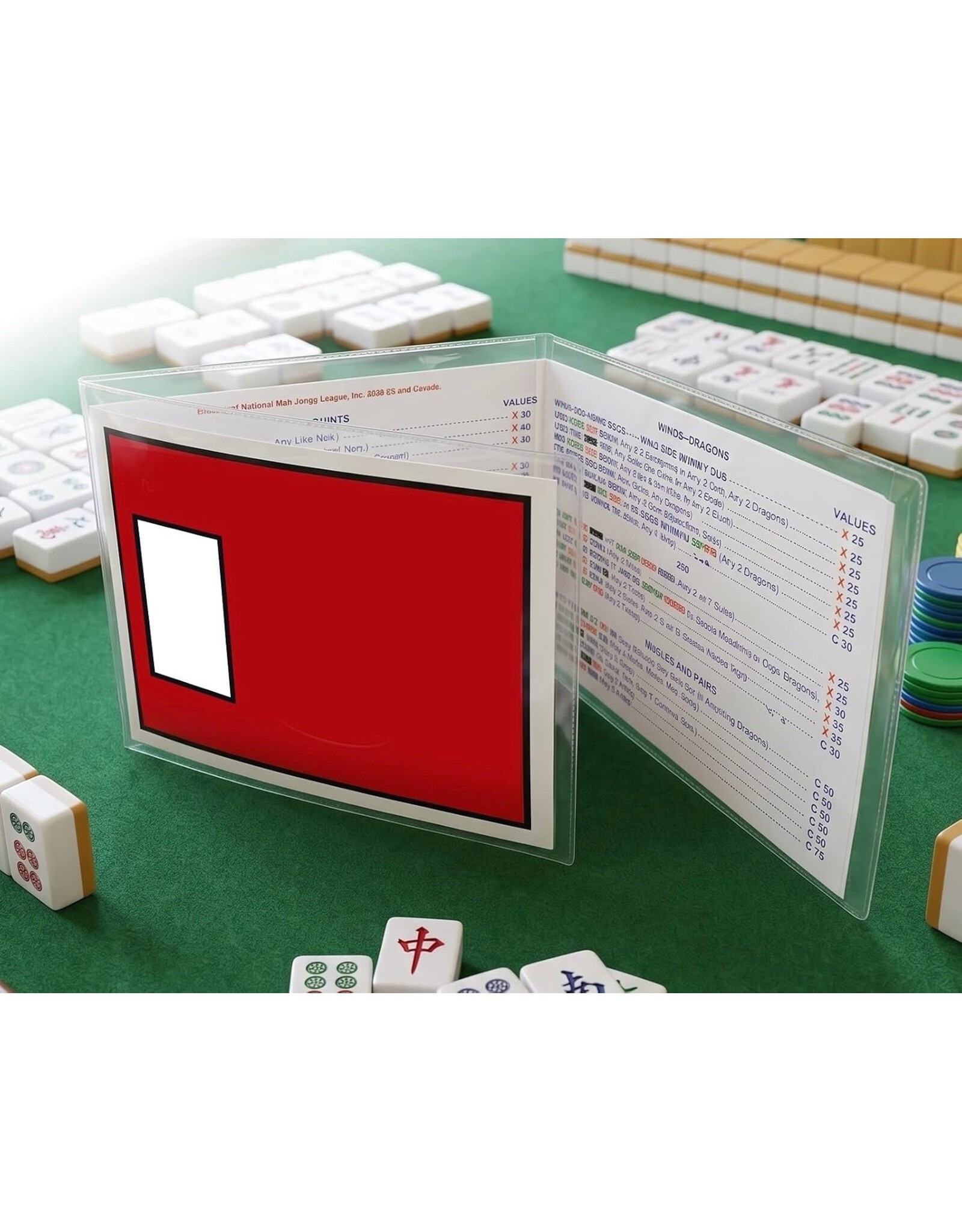 National Mah Jongg League 2026 Mahjong Card Holder Sleeve Protective Cover Size 6x5 CLEAR
