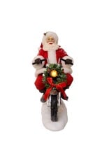 Kurt Adler Fabriche Coca-Cola Santa On Motorcycle w LED Headlight