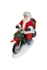 Kurt Adler Fabriche Coca-Cola Santa On Motorcycle w LED Headlight