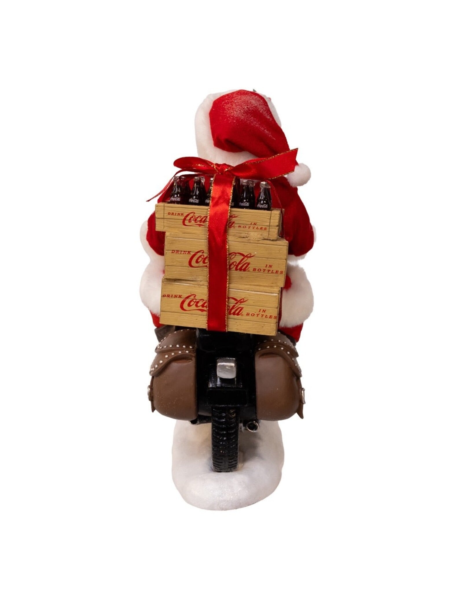 Kurt Adler Fabriche Coca-Cola Santa On Motorcycle w LED Headlight
