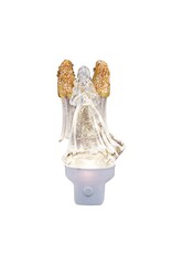 Kurt Adler Angel Praying Night Light LED W Spinning Glitter 7 Inch
