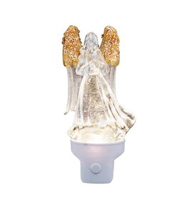 Kurt Adler Angel Praying Night Light LED W Spinning Glitter 7 Inch