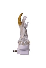 Kurt Adler Angel Praying Night Light LED W Spinning Glitter 7 Inch