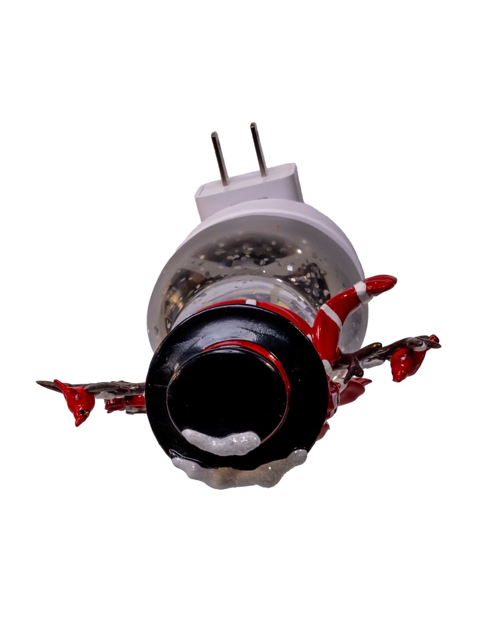 Kurt Adler Night Lights Snowman w Cardinal LED w Spinning Glitter