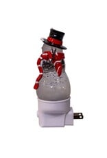 Kurt Adler Night Lights Snowman w Cardinal LED w Spinning Glitter