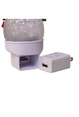 Kurt Adler Night Lights Snowman w Cardinal LED w Spinning Glitter