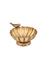 Silver Tree Bird on Bird Bath Gold Metal Trinket Ring Dish Mahjong Dice Tray
