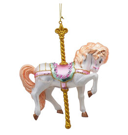 Kurt Adler Noble Gems Glass Carousel Horse Ornament 1CT  MANE-B