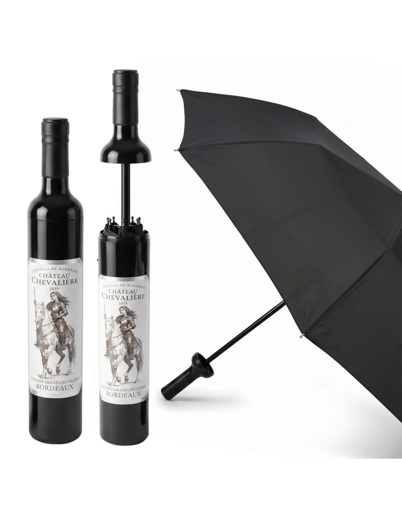 Vinrella Umbrella In A Bottle | Chateau Chevalier Wine Bottle Umbrella
