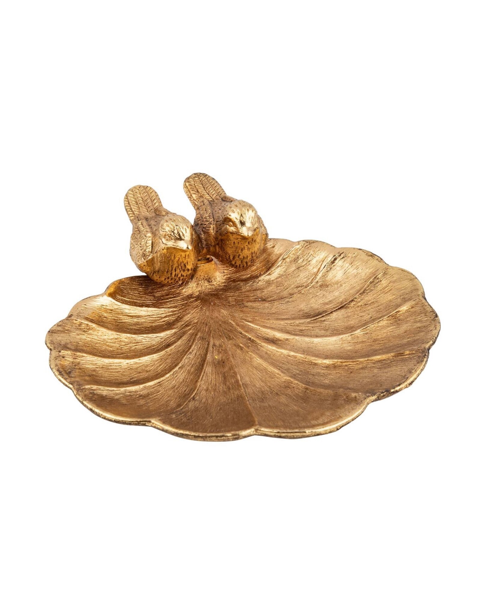 Silver Tree Birds on Shell Gold Metal Trinket Ring Dish Mahjong Dice Tray