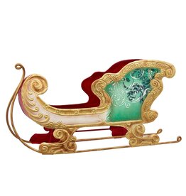 Kurt Adler Santa Sleigh Metal Sled Table Piece 15 inch