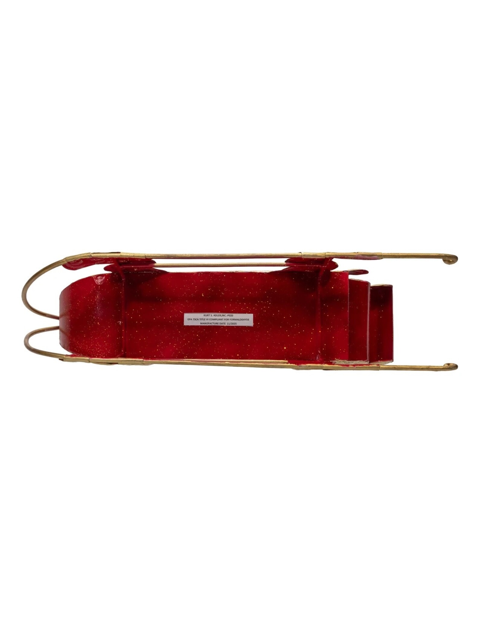 Kurt Adler Santa Sleigh Metal Sled Table Piece 15 inch