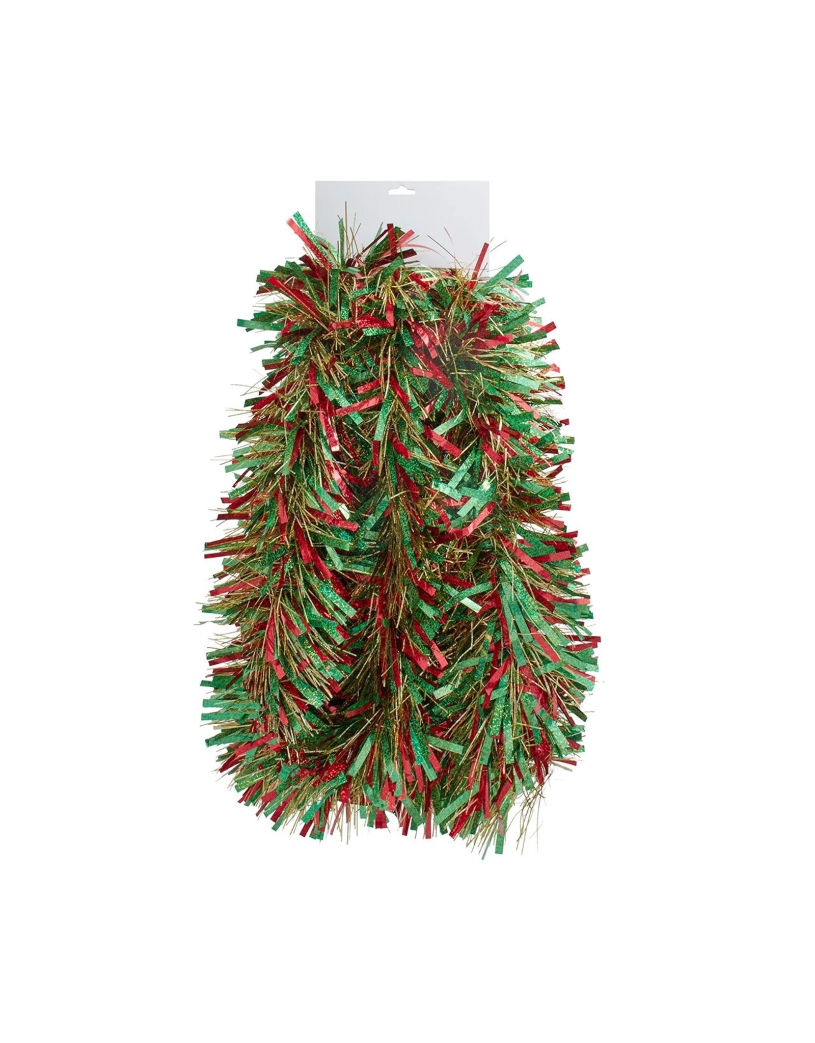 Kurt Adler Red Green And Gold Laser Mixed Tinsel Garland 6FT
