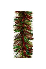 Kurt Adler Red Green And Gold Laser Mixed Tinsel Garland 6FT