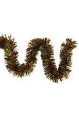 Kurt Adler Red Green And Gold Laser Mixed Tinsel Garland 6FT