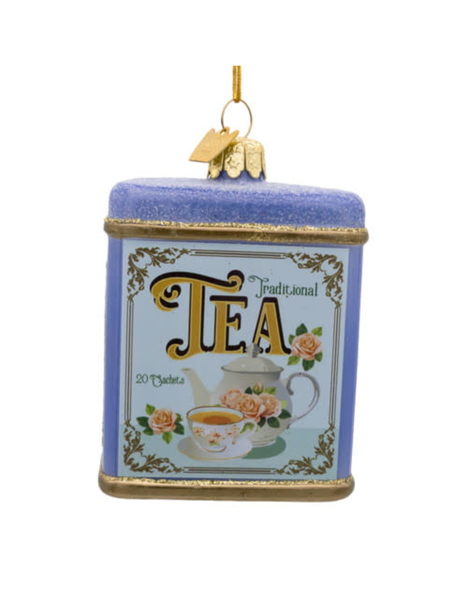 Kurt Adler Noble Gems Glass Tea Tin Container Ornament