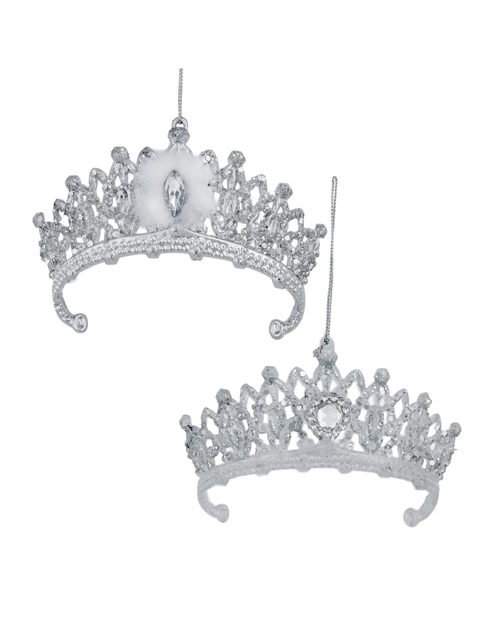 Kurt Adler Royal Princess Tierra Crown Ornaments 4 Inch 2 Asst Acrylic