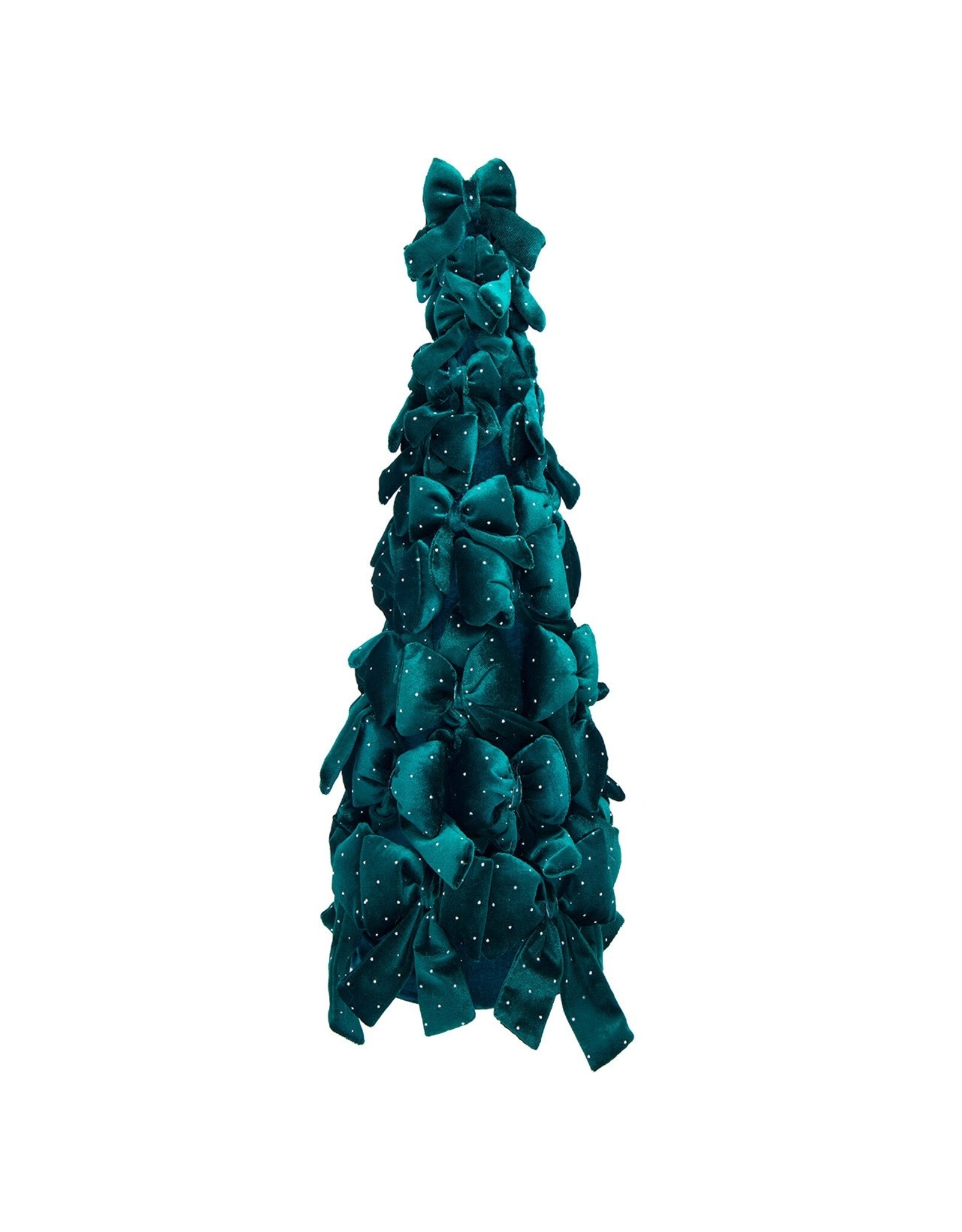 Kurt Adler Bow Tree w Diamond Gemstones 19 Inch Dark Green