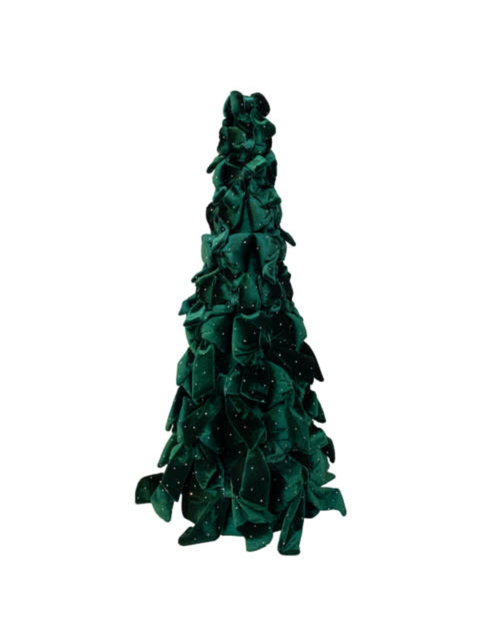 Kurt Adler Bow Tree w Diamond Gemstones 19 Inch Dark Green